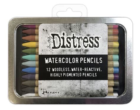 Tim Holtz Distress Watercolor Pencils 12 Pkg Set 1 789541076308