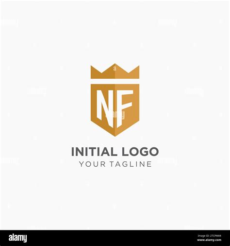 Monogram NF Logo With Geometric Shield And Crown Luxury Elegant