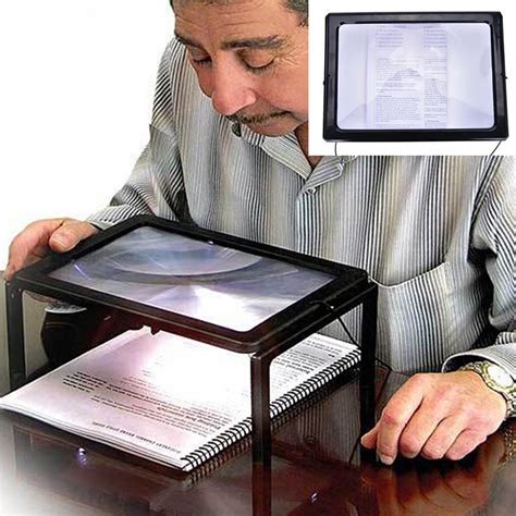 Cheap Large A4 Page Hands Free 3x Magnifying Glass With Light Led Magnifier Reading Joom