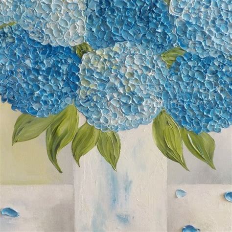 Dark Blue Hydrangea Painting Original Hydrangea Painting - Etsy