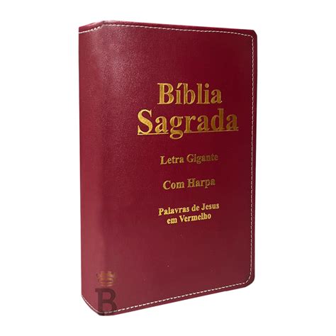 Biblia Sagrada Letra Gigante Luxo Popular Vinho Harpa RC