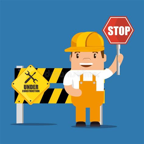 Construction Worker Cartoon Stock Vector - Illustration of person ...