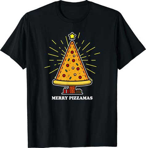 Merry Pizzamas Pizza Christmas Tree T Shirt Clothing Shoes And Jewelry