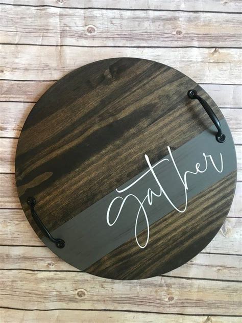 Gather Round Farmhouse Wood Sign Living Room Decor Wooden Etsy Diy