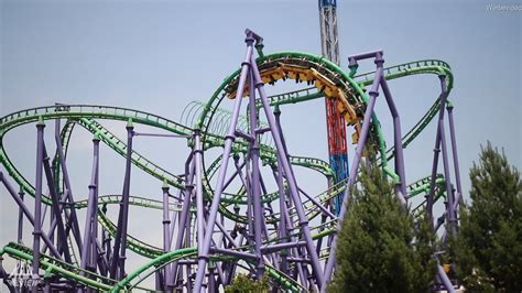 Joker S Jinx Six Flags America Premier Rides Lim Coaster Youtube