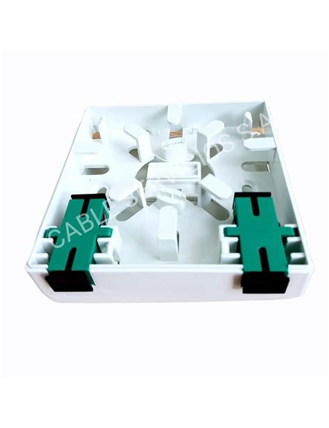 Roseta de fibra óptica de 2 puertos con 1 adaptador SC APC 3 x 2 mm