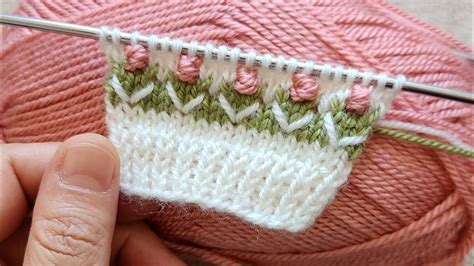 I Ekli Iki I Rg Modeli Very Easy Knitting Pattern Youtube