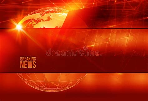 Graphical Breaking News Red Theme Background Concept Series Stock