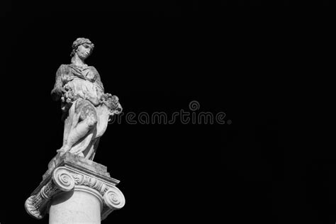 Abundantia Goddess Statue in Pisa BW Stock Photo - Image of roman ...