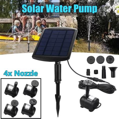 SOLAR BRUNNEN WASSERPUMPE Gartenteich Set Wasserfall Outdoor Landschaft