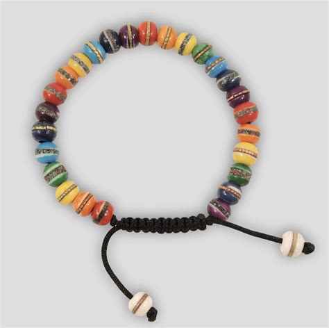 Healing Tibetan Wrist Mala Yoga Bracelet Rainbow Seven Chakra