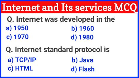 Internet And Its Services MCQ Questions And Answers Internet And