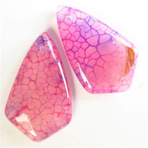 2Pcs Purple Dragon Veins Agate Inverted Triangle Pendant Bead D18180 EBay