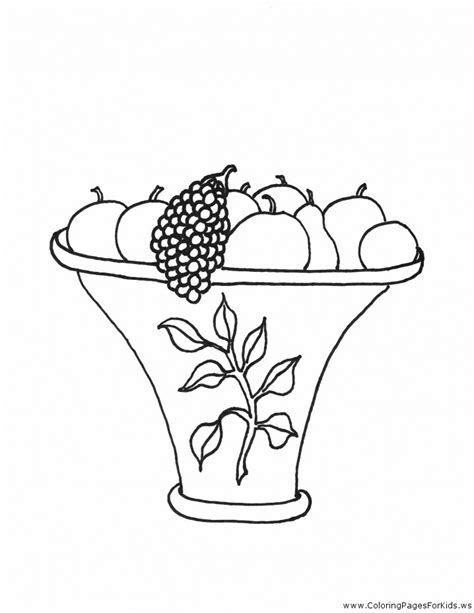 Coloring Pages For Kids Fruit Basket Coloring Pages