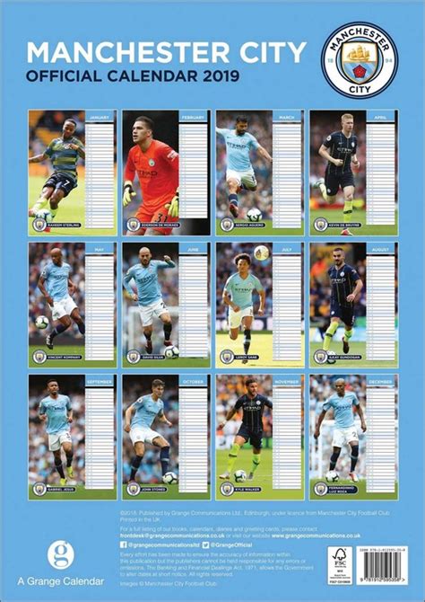 Manchester City Calendarios De Pared Cons Guelos En Posters Es