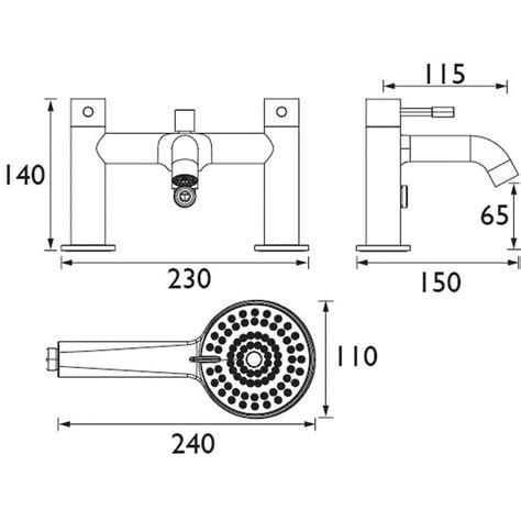 Bristan Mila Taps Black Bath Shower Mixer Toolstation