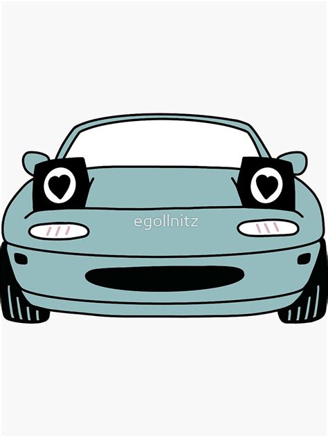 Heart Eyes Miata Light Blue Sticker For Sale By Egollnitz Redbubble