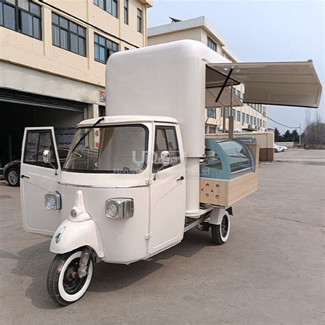 Custom 3 Wheel Piaggio Ape Fast Food Cart Ice Cream Truck Motorcycle Electric Tricycle Food