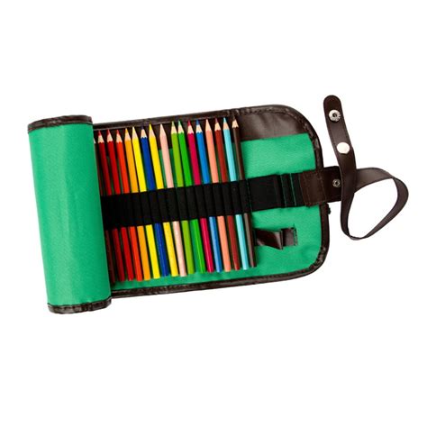 OUNONA Rollup Pencil Case Colored Pencils Wrap Case Holder Canvas