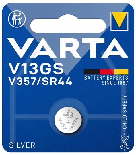 VARTA V13GS V357 SR44 Silver Oxide Battery 1 55V X 1 NEW SEALED EXP