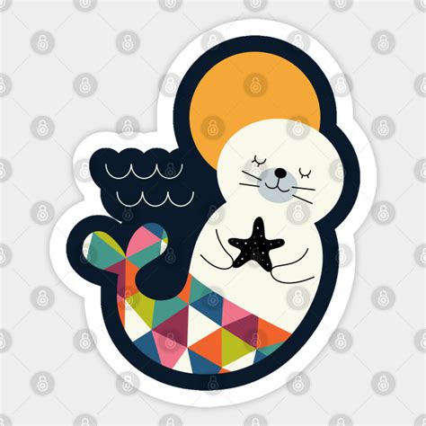 Seals Mermaid Pattern Sticker Teepublic