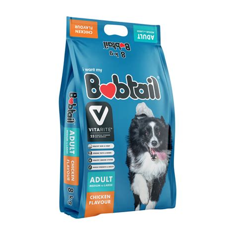 Bobtail Chicken Flavour Medium Large Adult Dry Dog Food 8kg Dry Dog