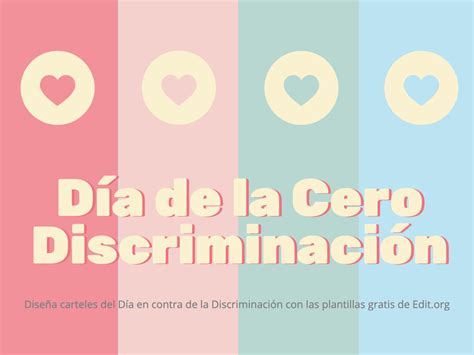 Pósters del Día de la Cero Discriminación editables