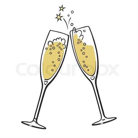 Two Sparkling Glasses Of Champagne Stock Vector Colourbox