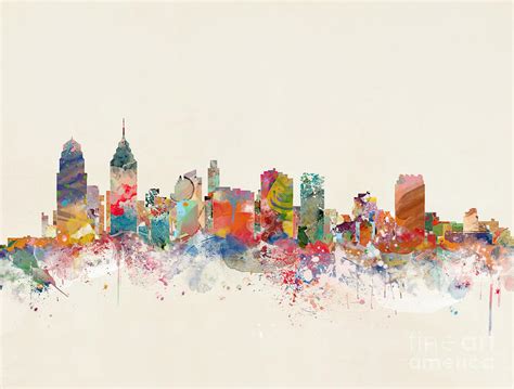 Philadelphia City Skyline Painting By Bri Buckley Pixels