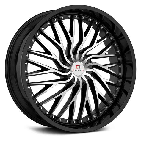 Cavallo CLV 43 Gloss Black Machined PowerHouse Wheels Tires