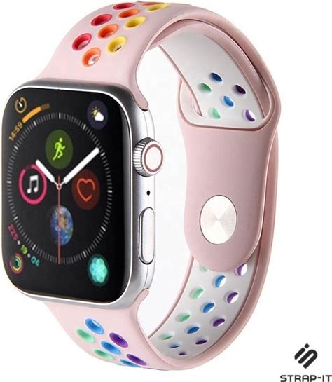 Strap It Bandje Geschikt Voor Apple Watch Se Sport Band Roze