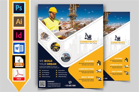 Construction Flyer Template Vol By Imagine Design Studio Thehungryjpeg