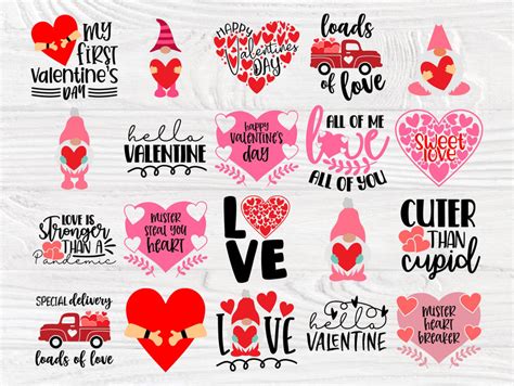 Valentines Day Svg Bundle Valentines Gnomes Svg Cricut Files