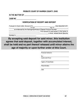 Fillable Online Probate Court Of Warren County Ohio Fax Email Print