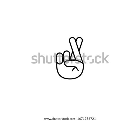 Crossed Fingers Emoji Vector Isolated Icon Illustration Crossed