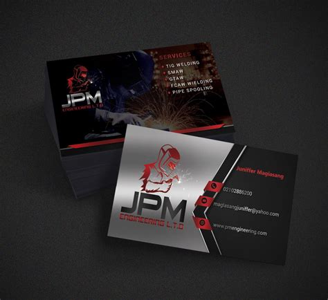 Editable Elegant Playful Business Card Design For Jpm Engineering By