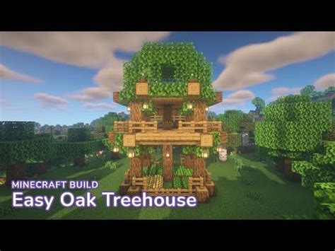 Minecraft: How to build a simple Oak Treehouse (easy) - YouTube | Tree ...