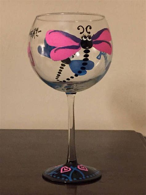 These Hand Painted Made To Order Wine Glasses Are Big Bold Bright And Fun Painted In