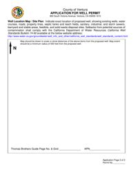 County Of Ventura California Application For Well Permit Fill Out