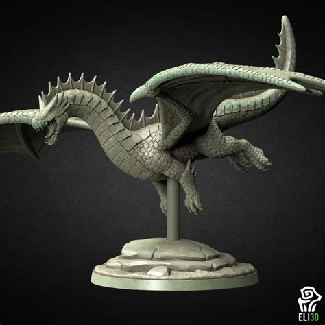 3D Printable Green Dragon 3 by ELI 3D