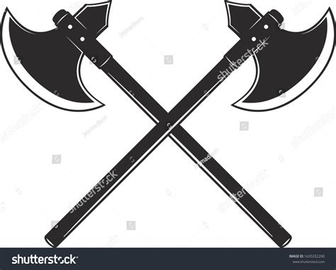 Crossed Axes Crossed Broad Axe Medieval Stock Vector (Royalty Free ...