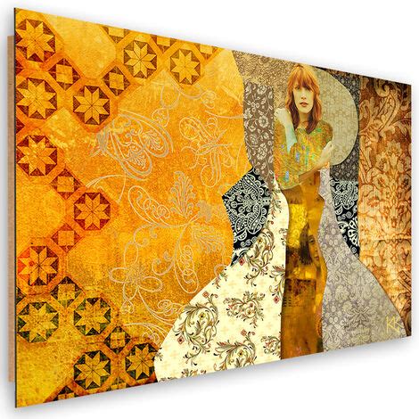 Quadro Deco Panel Una Donna Su Uno Sfondo Decorativo 100x70