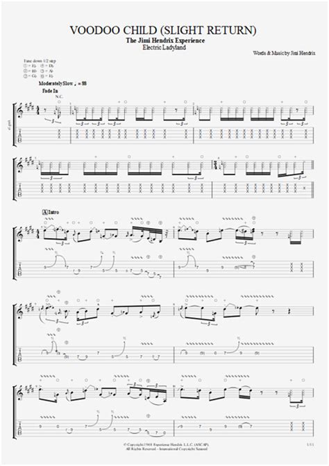 Voodoo Child Guitar Chords