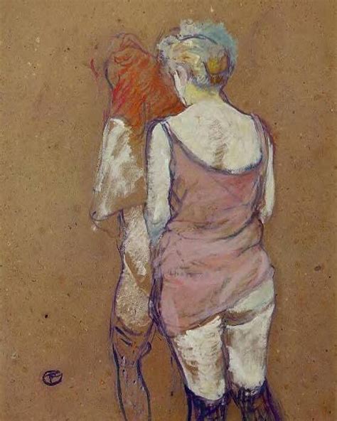 Two Half Naked Women Seen From Behind In The Rue Des Moulins Brothel