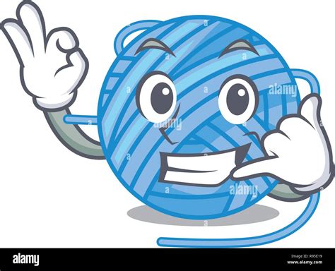 Call Me Concept Yarn Wool Sew In Cartoon Stock Vector Image And Art Alamy