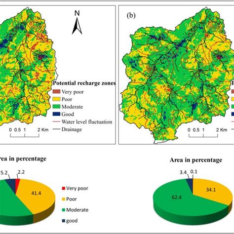 Potential groundwater recharge zones (a) without infiltration rates and... | Download Scientific ...