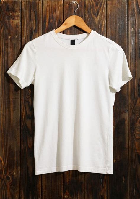 Premium Photo Hanger With Blank White T Shirt On Wooden Plain White