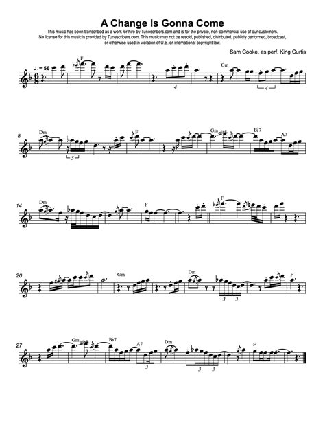 Tunescribers | A Change Is Gonna Come | Sheet Music