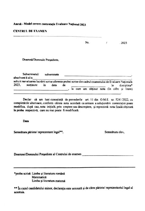 Evaluare Na Ional Primele Note Model De Contesta Ie