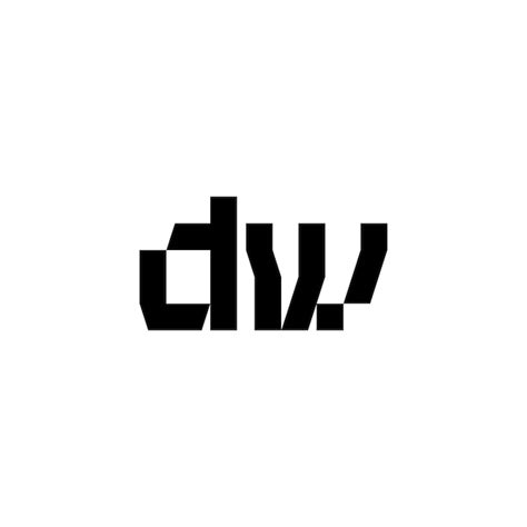 Dw Monogramme Logo Design Lettre Texte Nom Symbole Monochrome Logotype